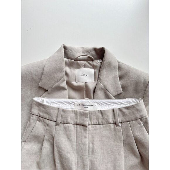 2pc Aritzia WILFRED Generation Effortless Grey Suiting Blazer Pants, Size M/6 - Picture 1 of 16